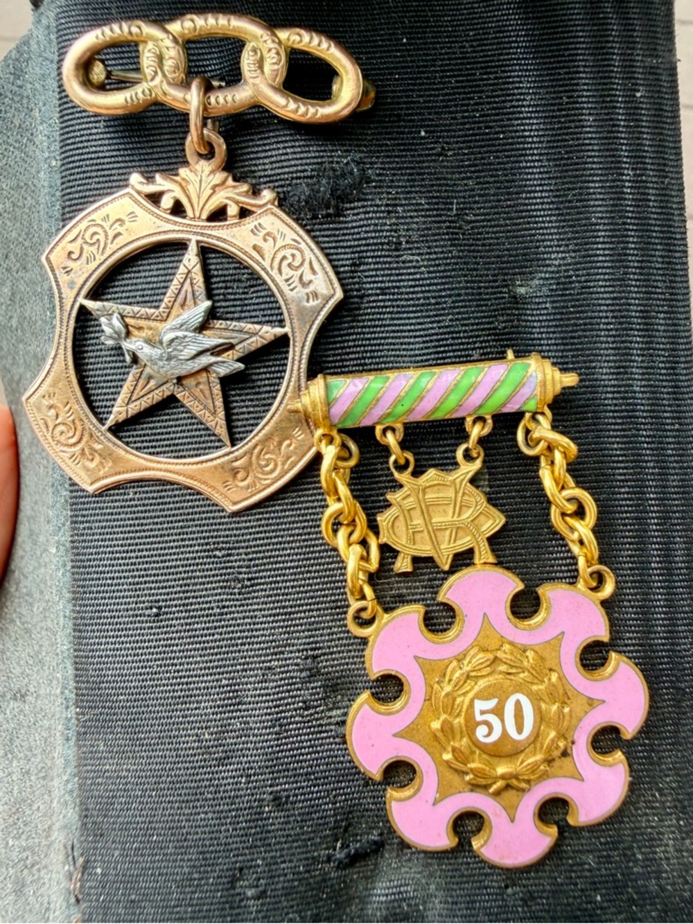 Vintage Odd Fellows Daughters of Rebekah Medals and Bracelet - Picture 3 of 12